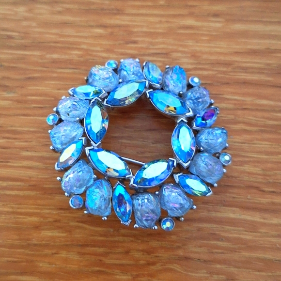 Rare Crown Trifari Alfred Philippe Etoile Blue Lava Stone...
